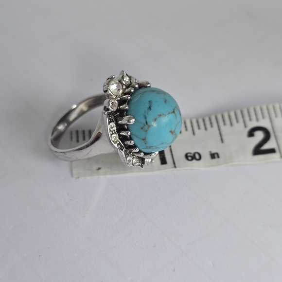 Faux Turquoise Statement Ring 7 - Picture 6 of 6